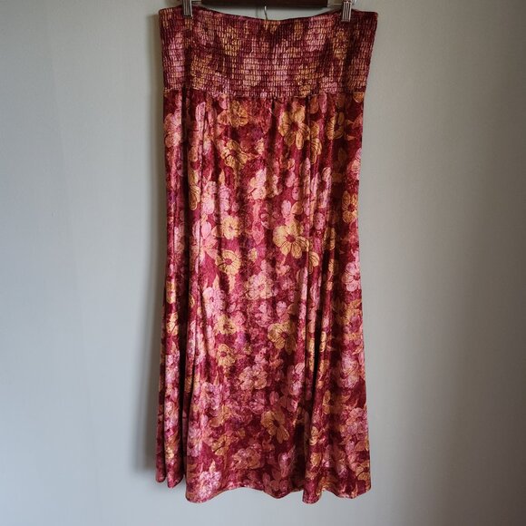 Free People Midi Dress Large Red Wine Carpe Diem Convertible Maxi Skirt NEW - Picture 8 of 13